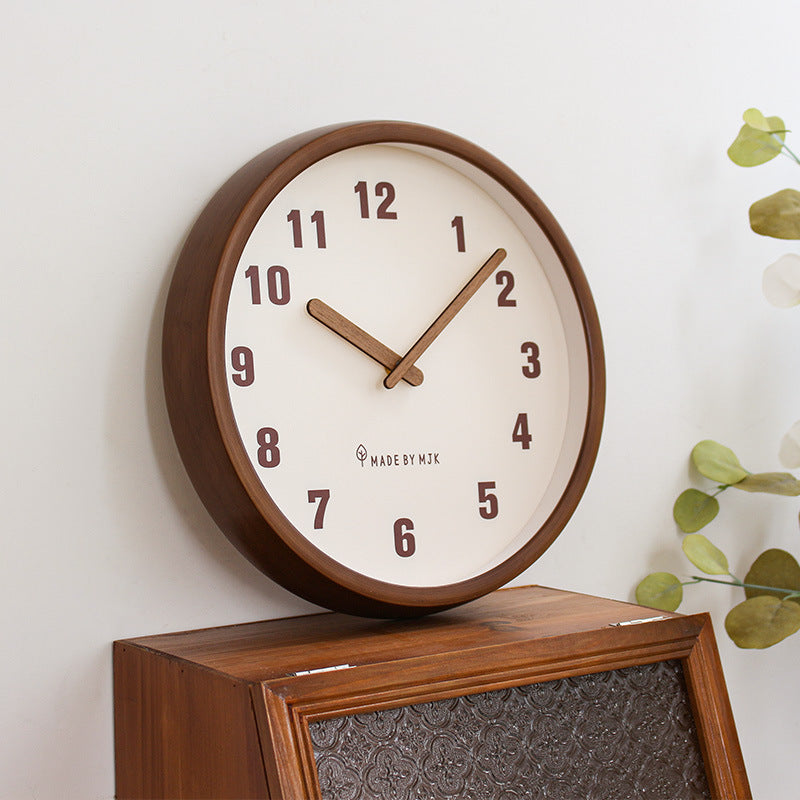 Avtoit | Natural Wooden Round Silent Wall Clock Deco Clock