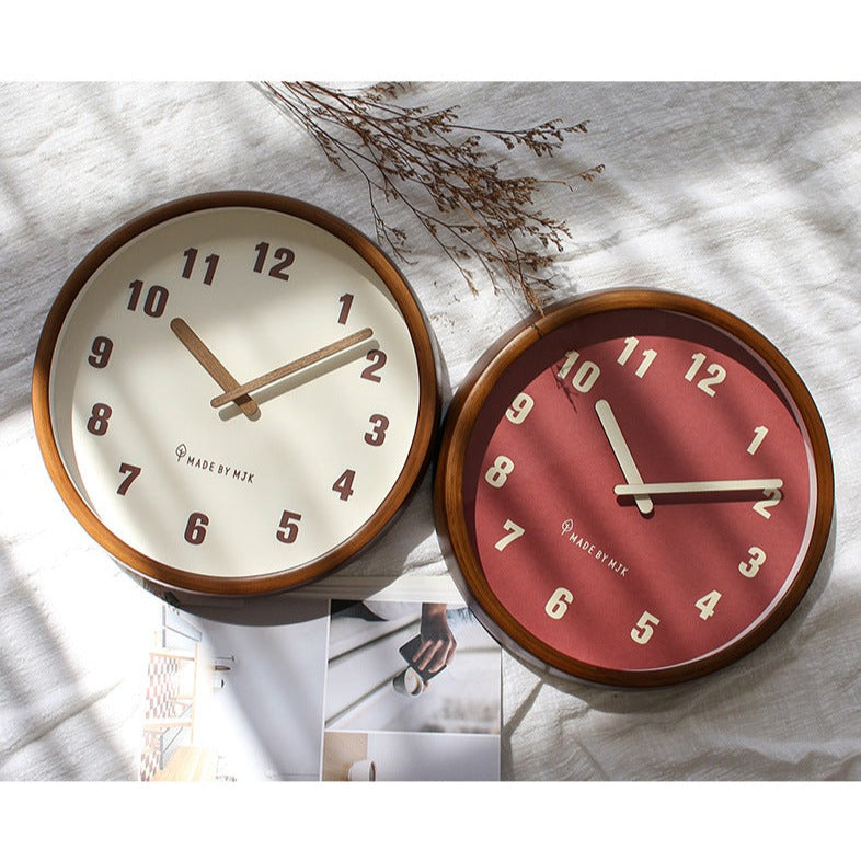 Avtoit | Natural Wooden Round Silent Wall Clock Deco Clock