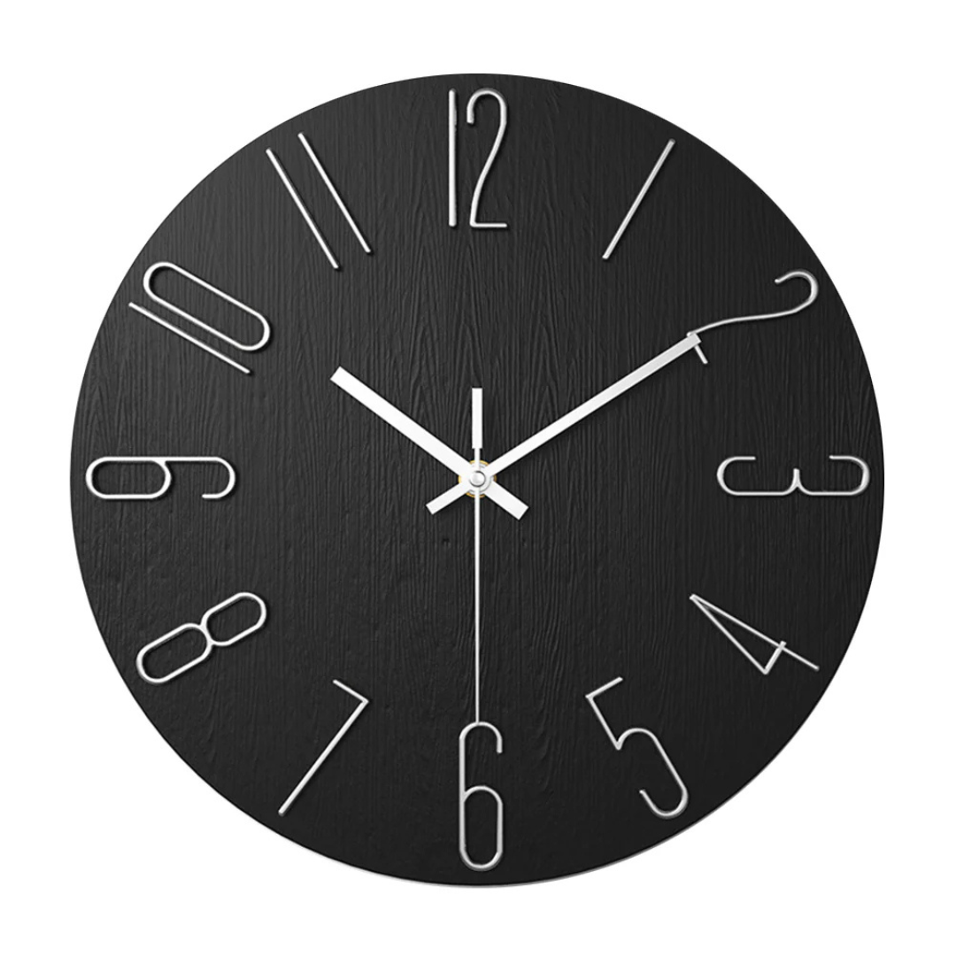 Avtoit | Modern Wall Clock Black | Timeless Wall Decoration 30 cm