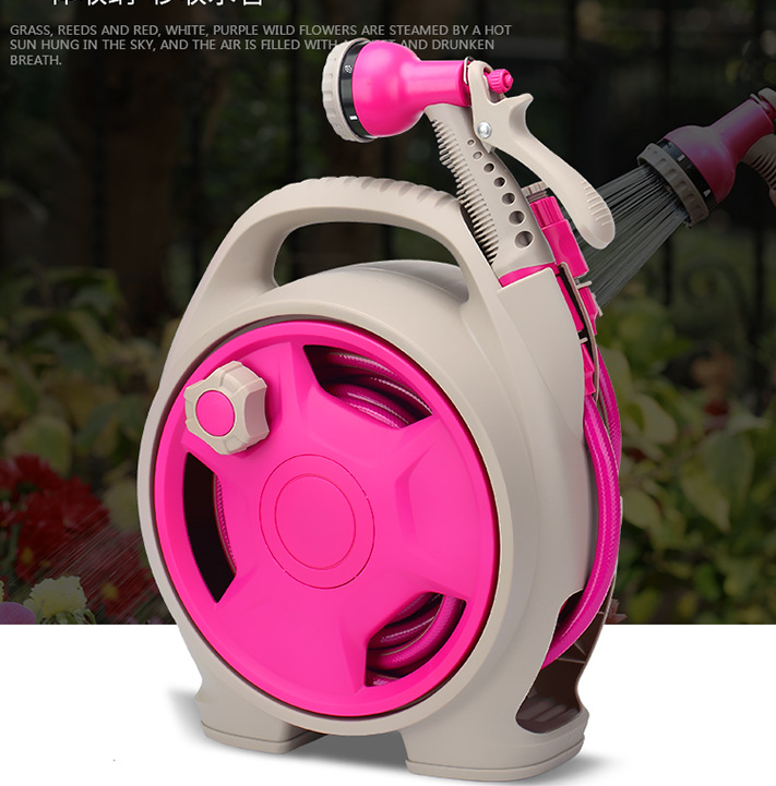 Avtoit | Practical hose reel with spray nozzle – Compact garden hose cart for easy watering