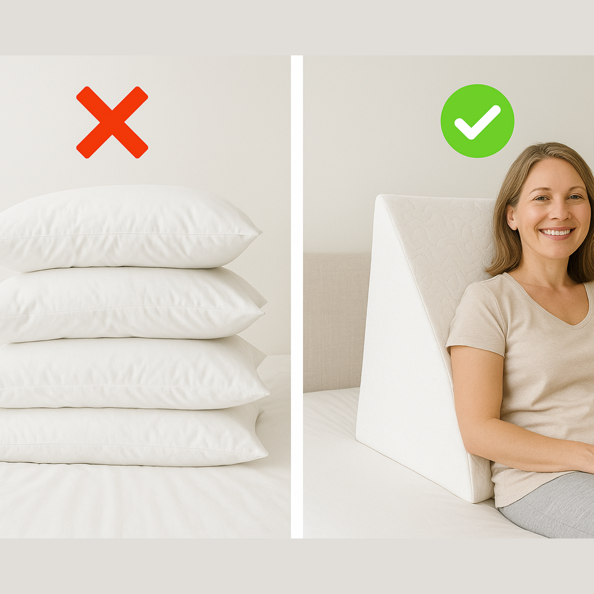 Avtoit | Large Triangle Wedge Pillow | Adjustable Foam for Acid Reflux, Back Pain & Post-Surgery Recovery
