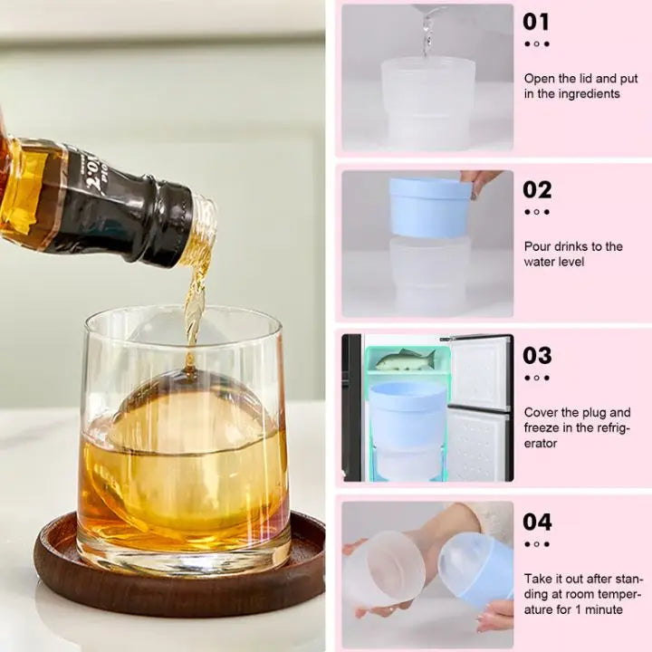 Avtoit | 2+2 | Ice ball molds for cocktails – Slow melting & stackable