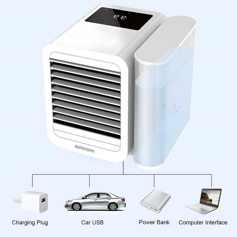 Avtoit | Hexton | Portable MicroCool Mini Air Conditioner with 1000ml Water Tank | Personal Cooling & Humidifier
