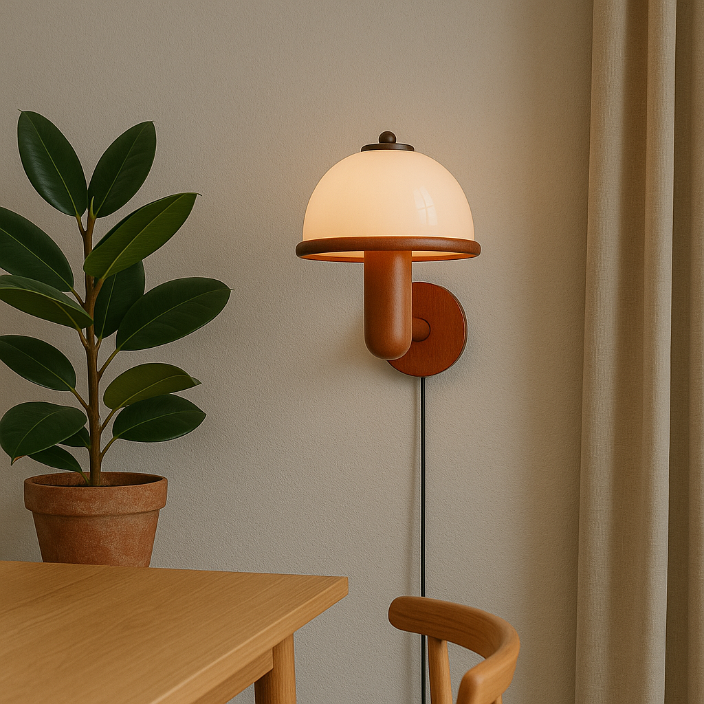 Avtoit | NordShroom | Wooden Wall Lamp in Scandinavian Mushroom Style