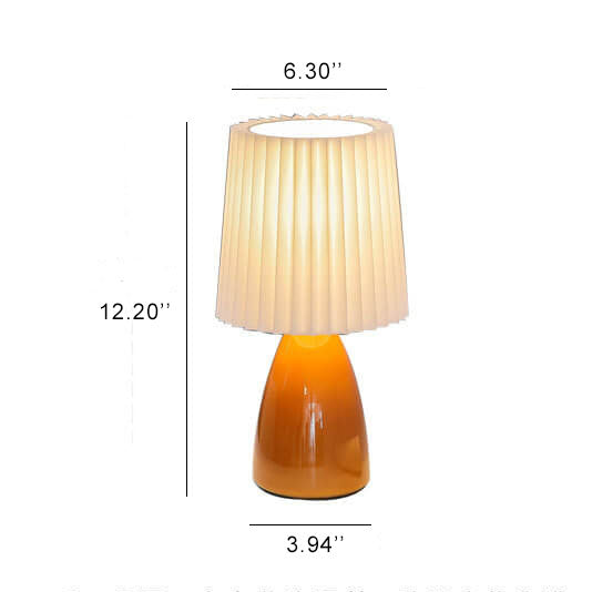 Avtoit | Scandinavian Retro Table Lamp with Pleated Shade and Glass Base
