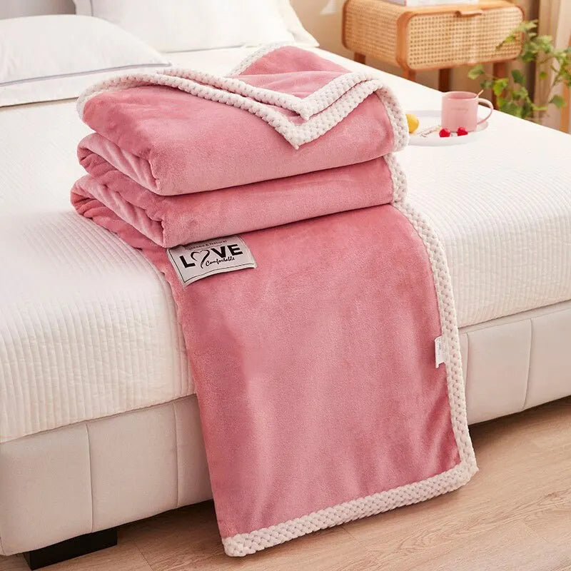 Avtoit | Flannel Fleece Snuggle Blanket in Pink