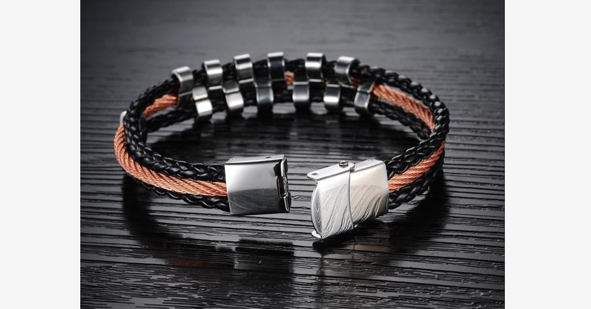 Avtoit | Rough Tracks Stainless Steel Men's Bracelet