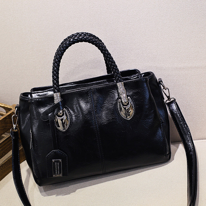 Avtoit | New handbags made of oil wax leather Boston, large tote bag made of soft leather