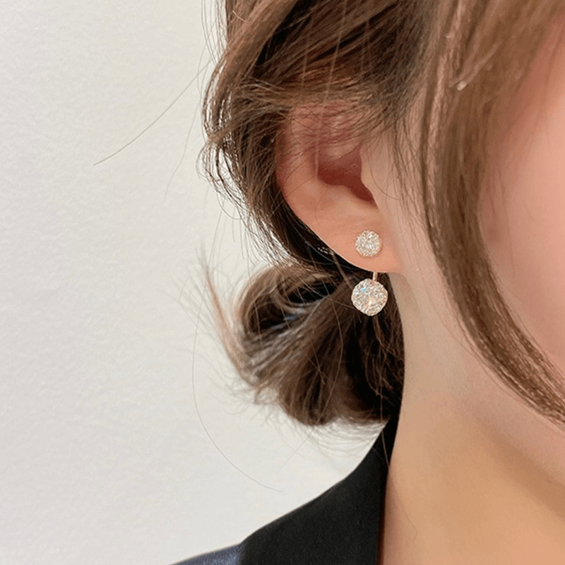 Avtoit | Simple Hollow Diamond Ball Earrings