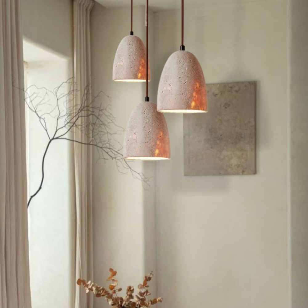 Avtoit | TerraLume – Pendant light with natural stone texture and warm glow