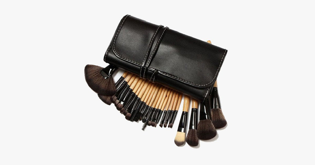 Avtoit | Professional Makeup Brush Set with 32 Brushes and 1 Bag - Brown