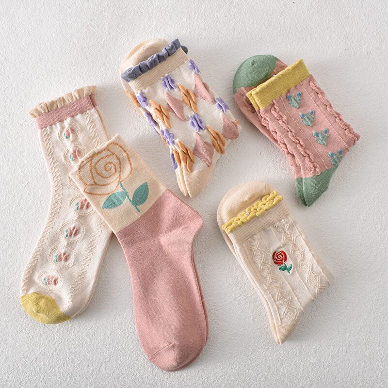 Avtoit | Women's Floral Cotton Socks (10 Pairs)