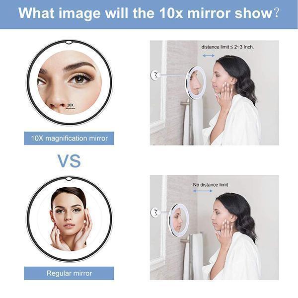 Avtoit | 10x magnification LED illuminated makeup mirror