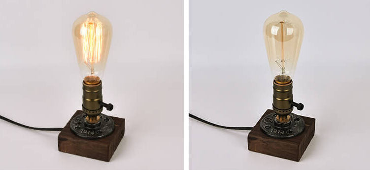 Avtoit | Vintage Industrial Iron Light Bulb 1-Light Table Lamp