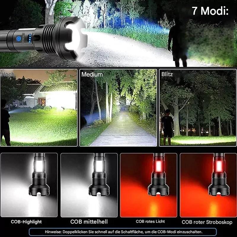 Avtoit | Tactical Flashlight – LED Flashlight with Zoom & Power Bank Function
