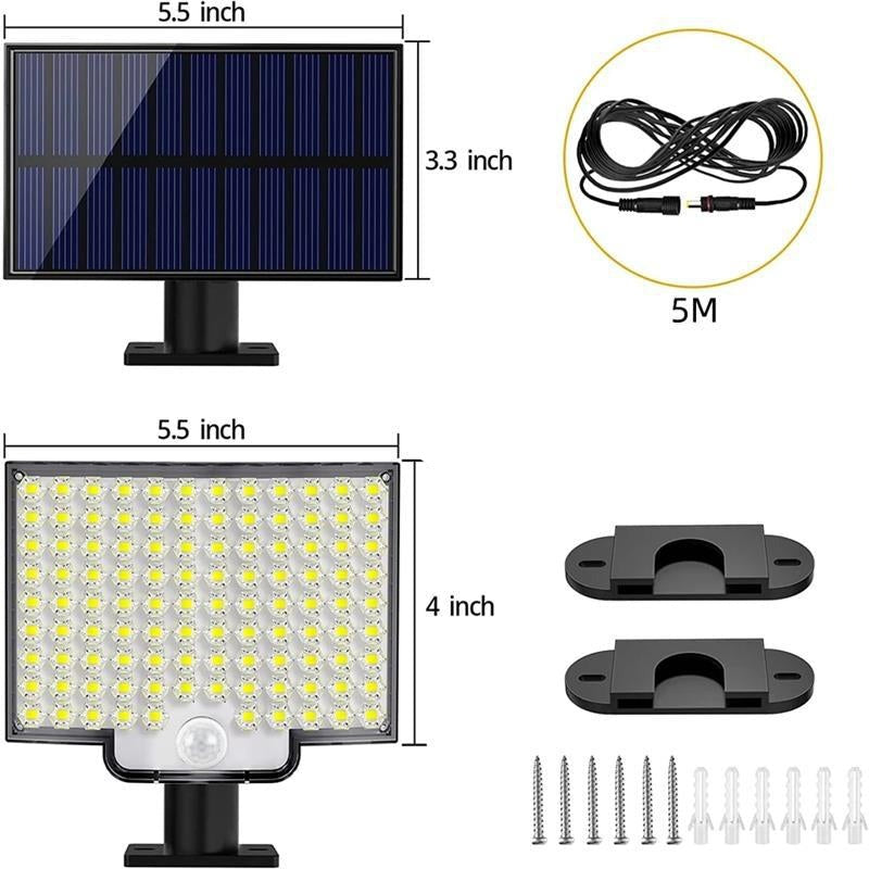Avtoit | 106 LED Outdoor Solar Security Light with Motion Sensor – Waterproof Wall Light for Garden, Driveway & Patio
