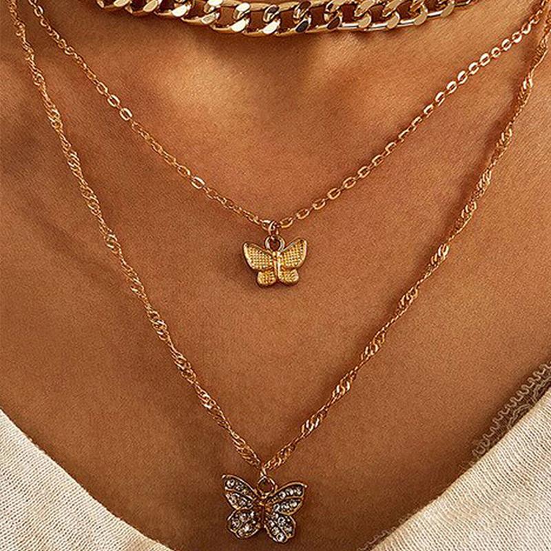 Avtoit | Stacked Butterfly Pendant Necklace