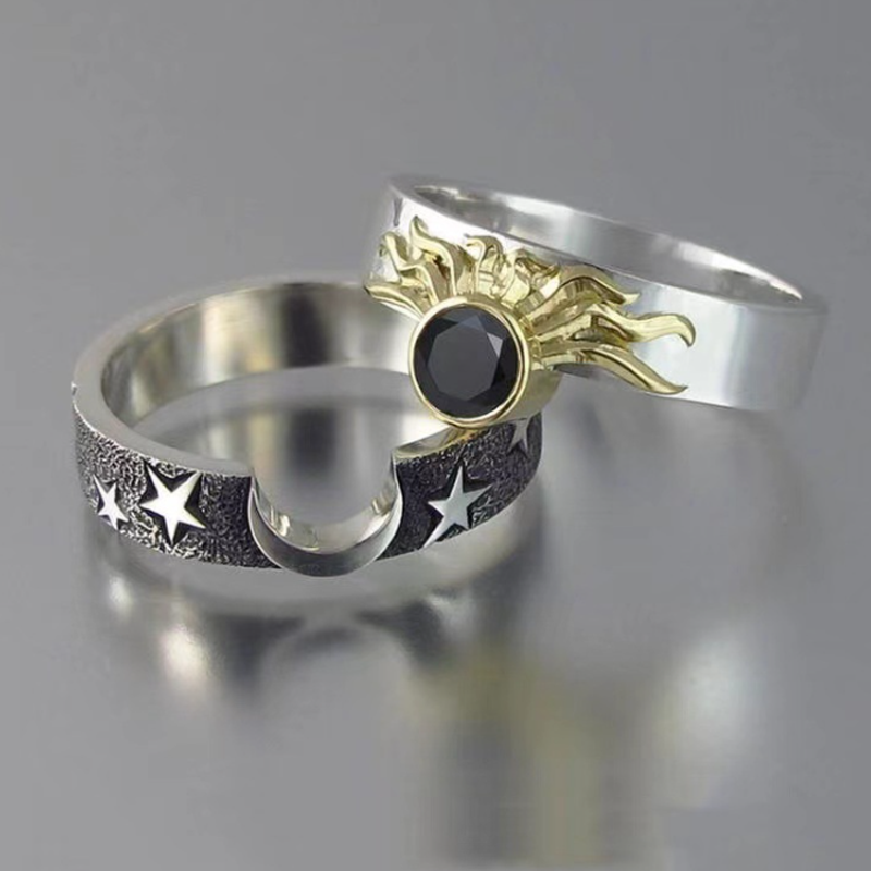 Avtoit | Vintage Star Moon Sun Ring Set