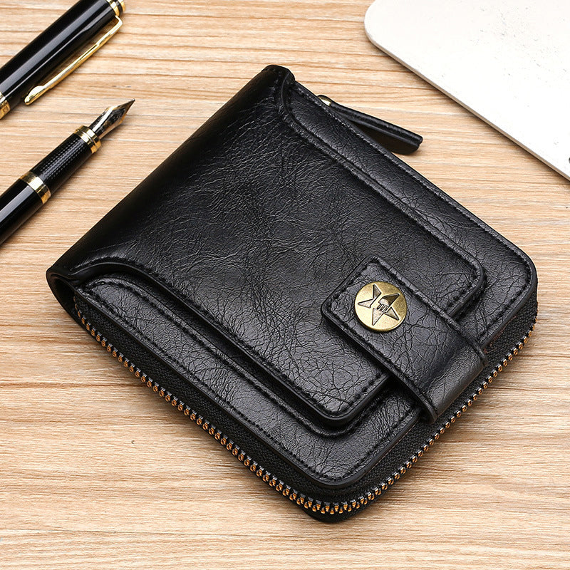 Avtoit | Men's New Short Fashion Multi-Cards Horizontal Zipper Wallet