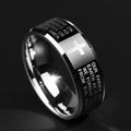 Avtoit | Personality Men's Black Tungsten Alloy Ring with Cross, No Fading, Scratch Resistant & Multiple Polishing