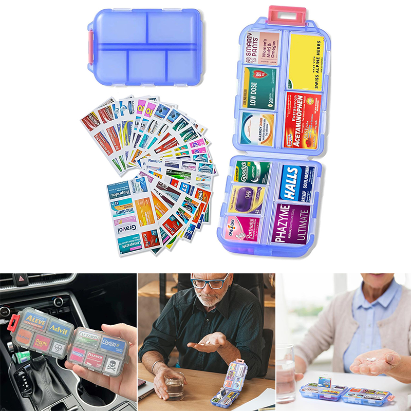 Avtoit | Travel Pill Organizer Box (161 Labels for Customization)