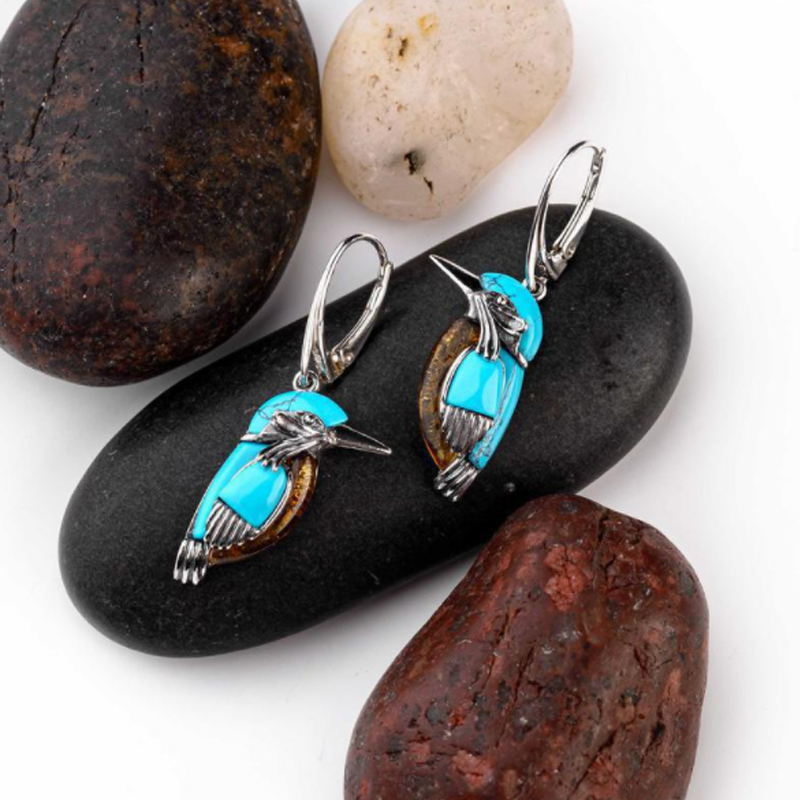 Avtoit | Vintage Turquoise Bird Earrings