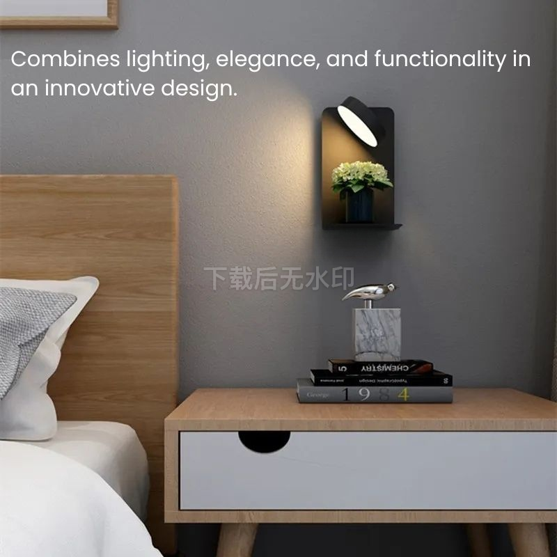 Avtoit | LED Wall Light with Shelf | Soft Glow, Modern Design & Ideal for Creating a Festive Atmosphere in Your Bedroom