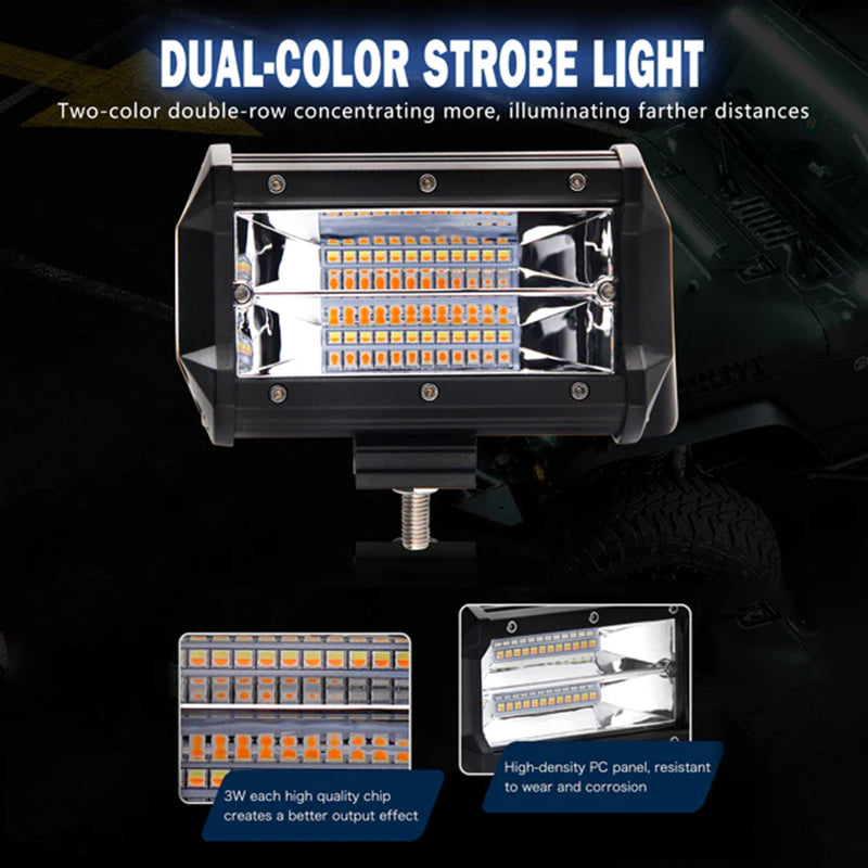 Avtoit | 5 Inch Amber White Light Strobe Work Light Pods