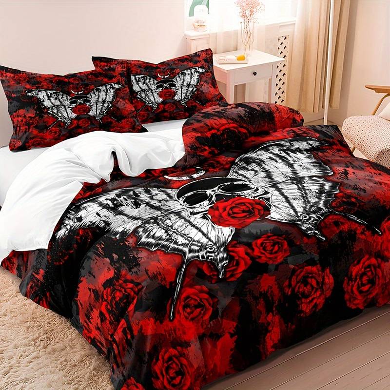 Avtoit | GothicLuxe - Skull & Rose-Themed Bed Set