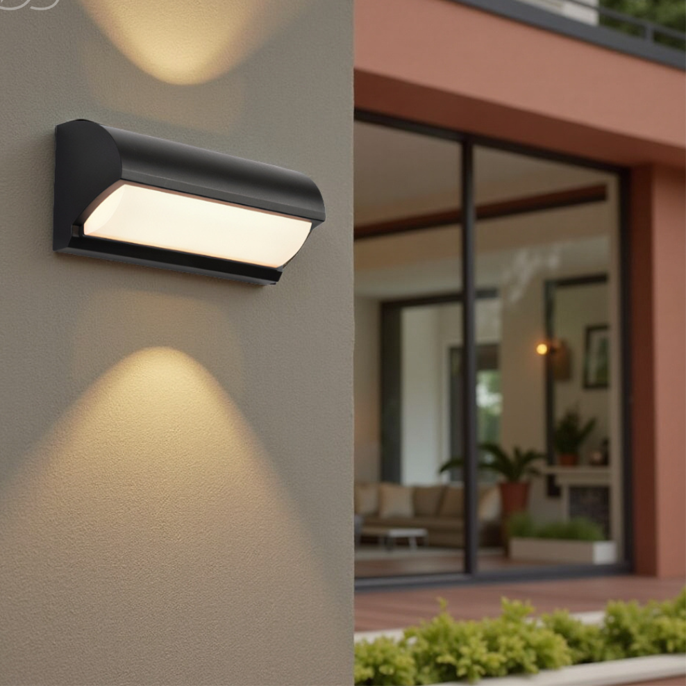 Avtoit | Modern Black Outdoor LED Wall Light – Weatherproof Warm Lighting for Garden, Patio & Entryways
