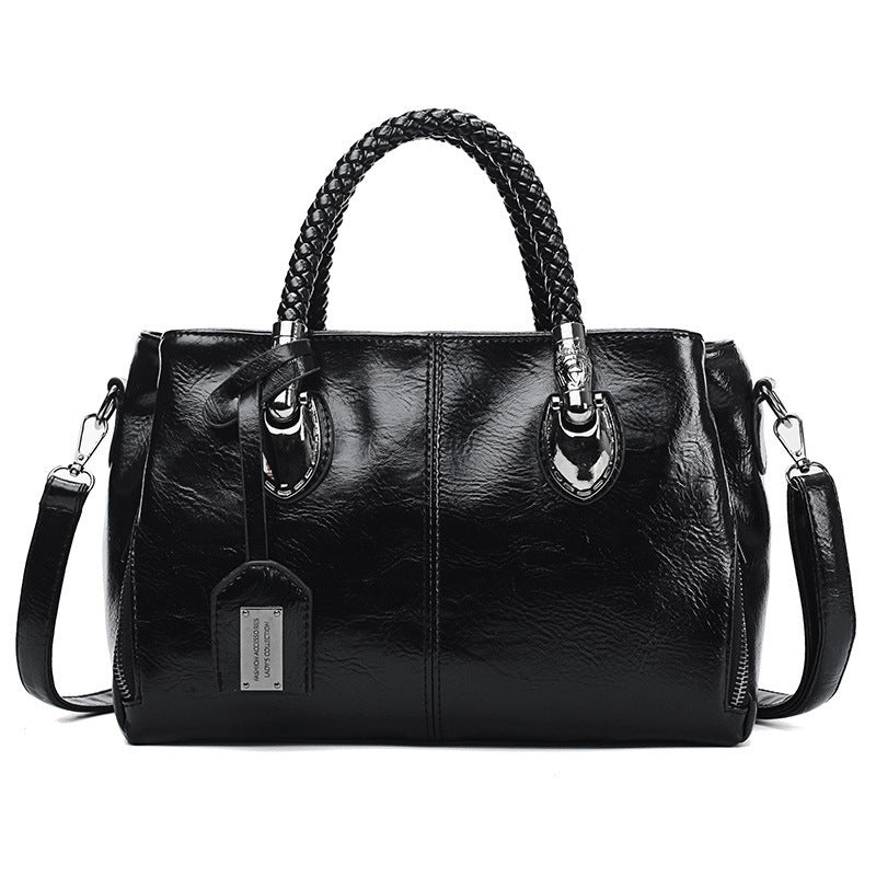 Avtoit | New handbags made of oil wax leather Boston, large tote bag made of soft leather