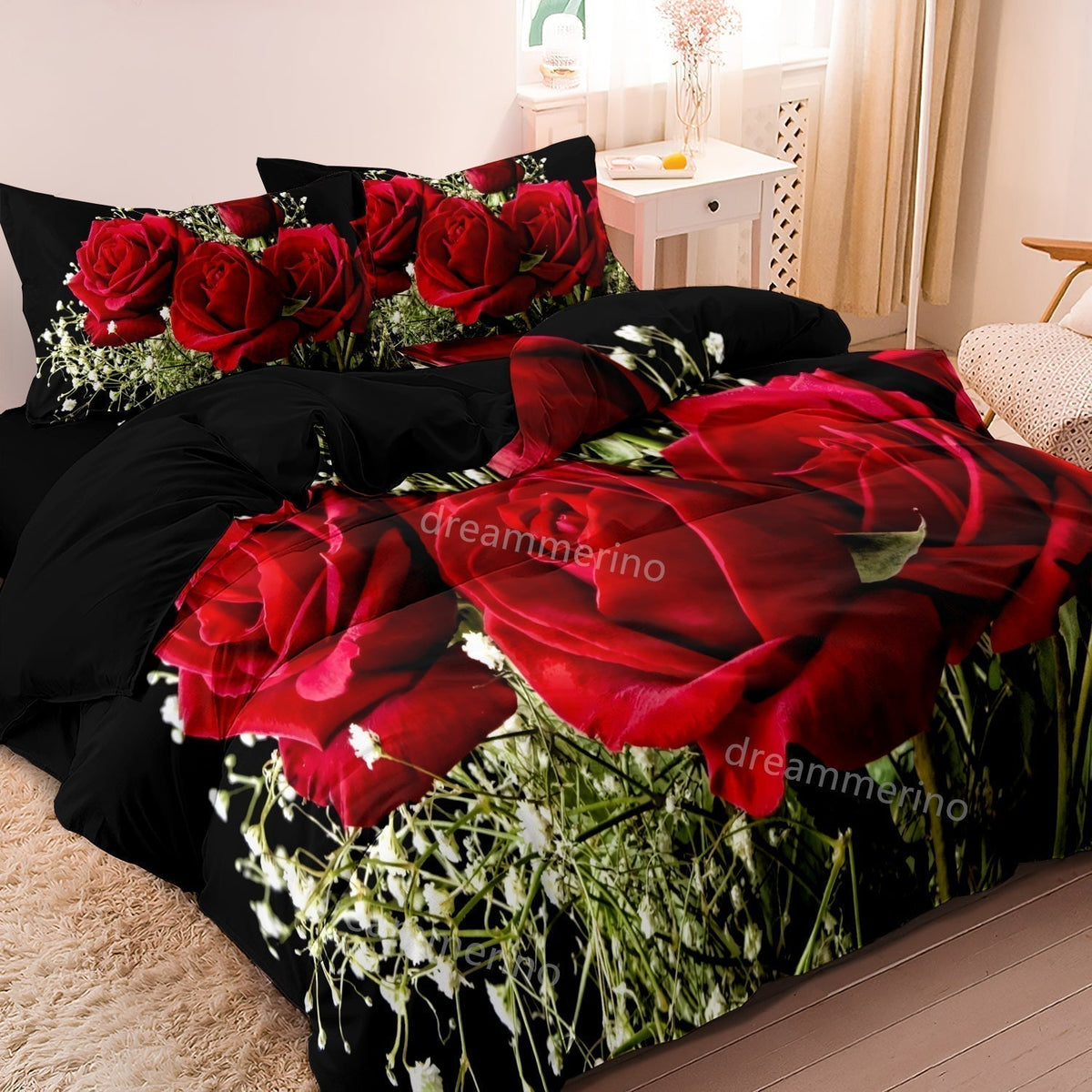 Avtoit | PetalWhispers - Romantic Rose Bed Linen