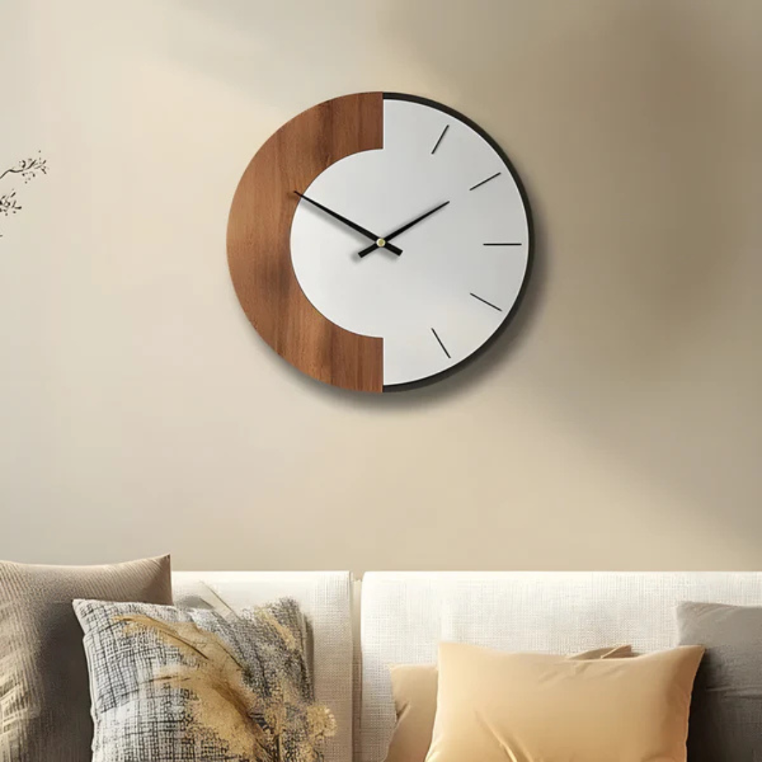 Avtoit | Oud – Large Wooden Wall Clock | Silent Modern Home Décor