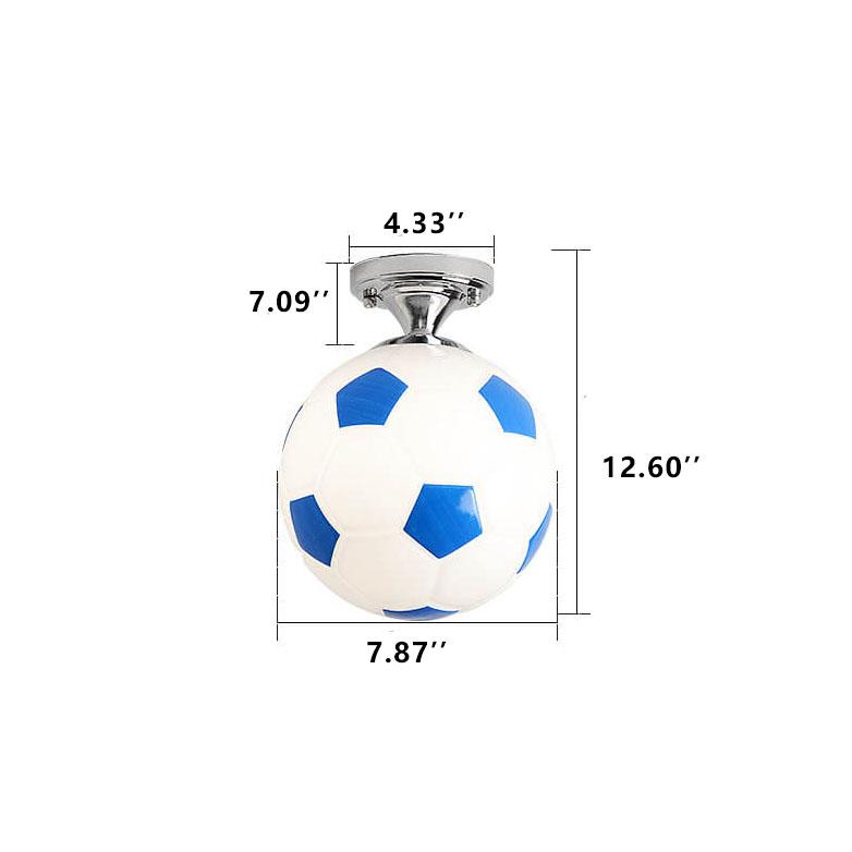 Avtoit | SportLume Creative Ceiling Light | Basketball & Football Design | Semi-Mount | Glass Lamp