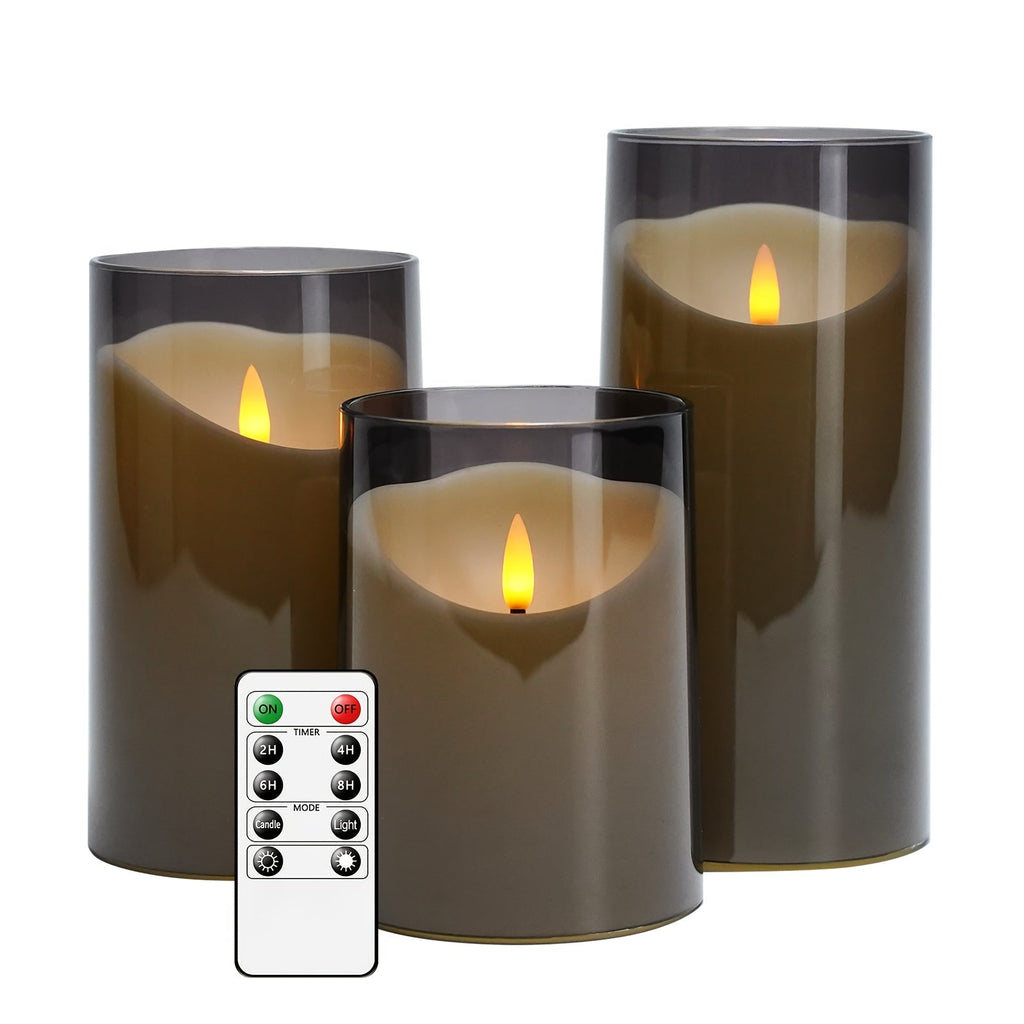 Avtoit | CandleAura - LED Grey Candles with Realistic Flame