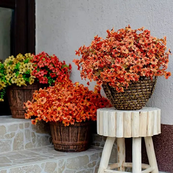 Avtoit | 3 Bouquet artificial flowers for indoor & outdoor – Weather-resistant, low-maintenance & colorful