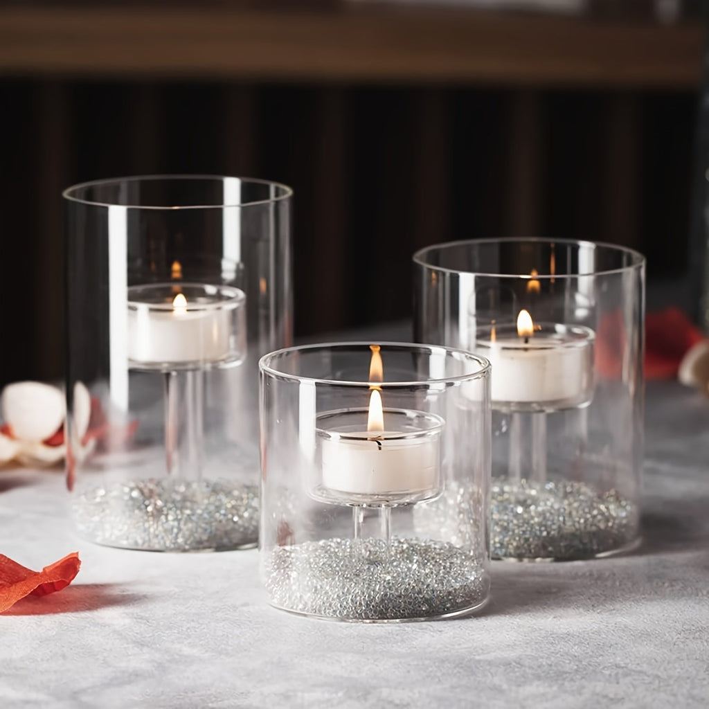 Avtoit | PureLight - Trio of Transparent Candle Holders for Elegant Tables