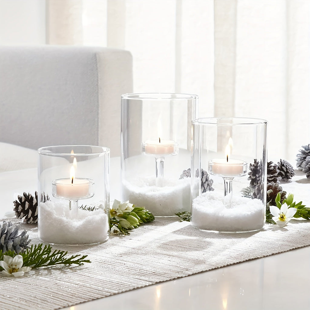 Avtoit | PureLight - Trio of Transparent Candle Holders for Elegant Tables