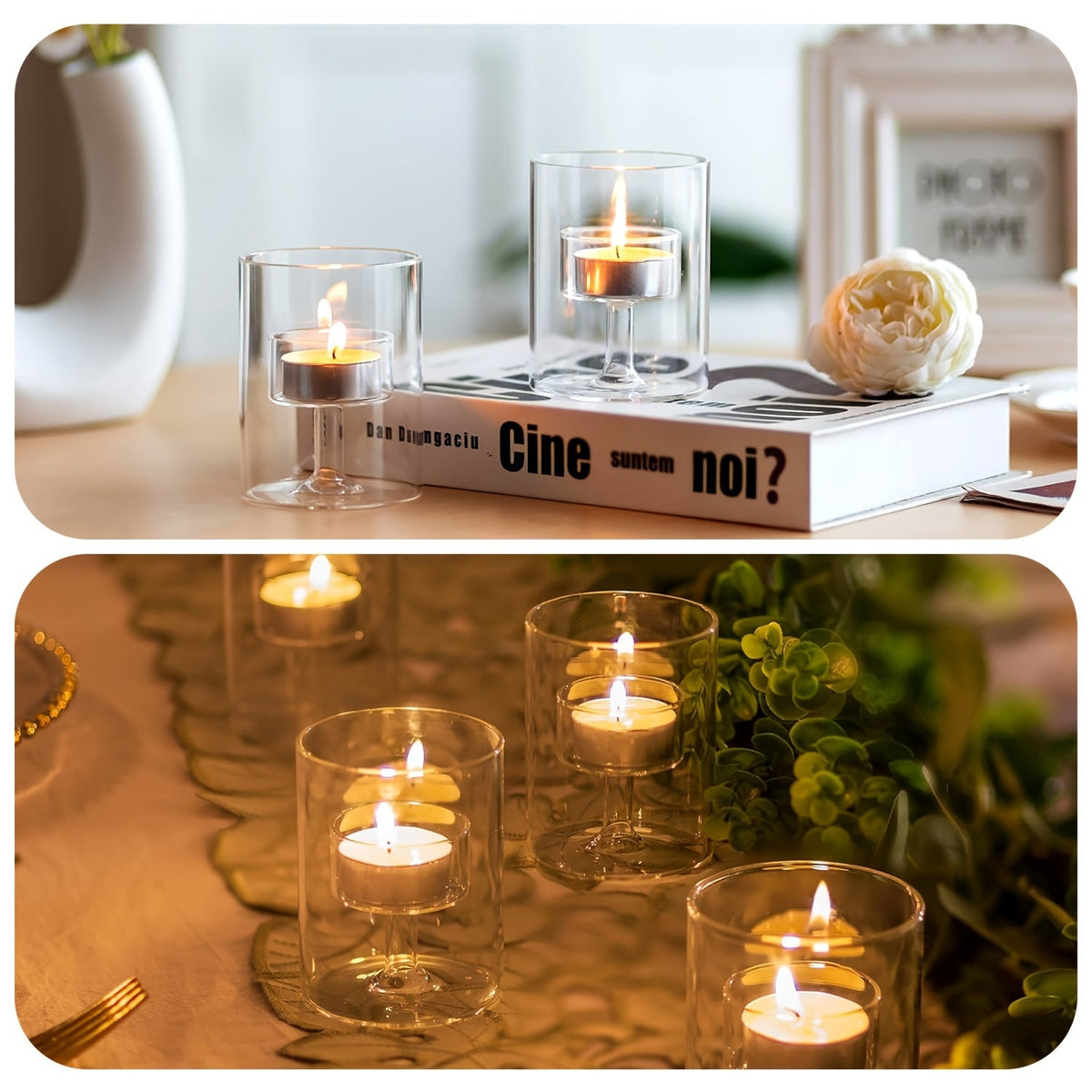Avtoit | PureLight - Trio of Transparent Candle Holders for Elegant Tables