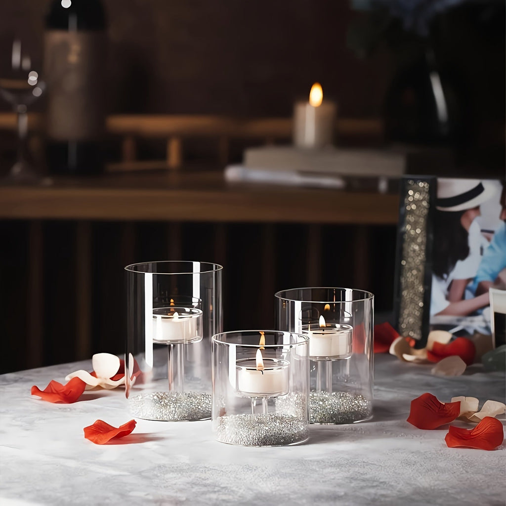Avtoit | PureLight - Trio of Transparent Candle Holders for Elegant Tables