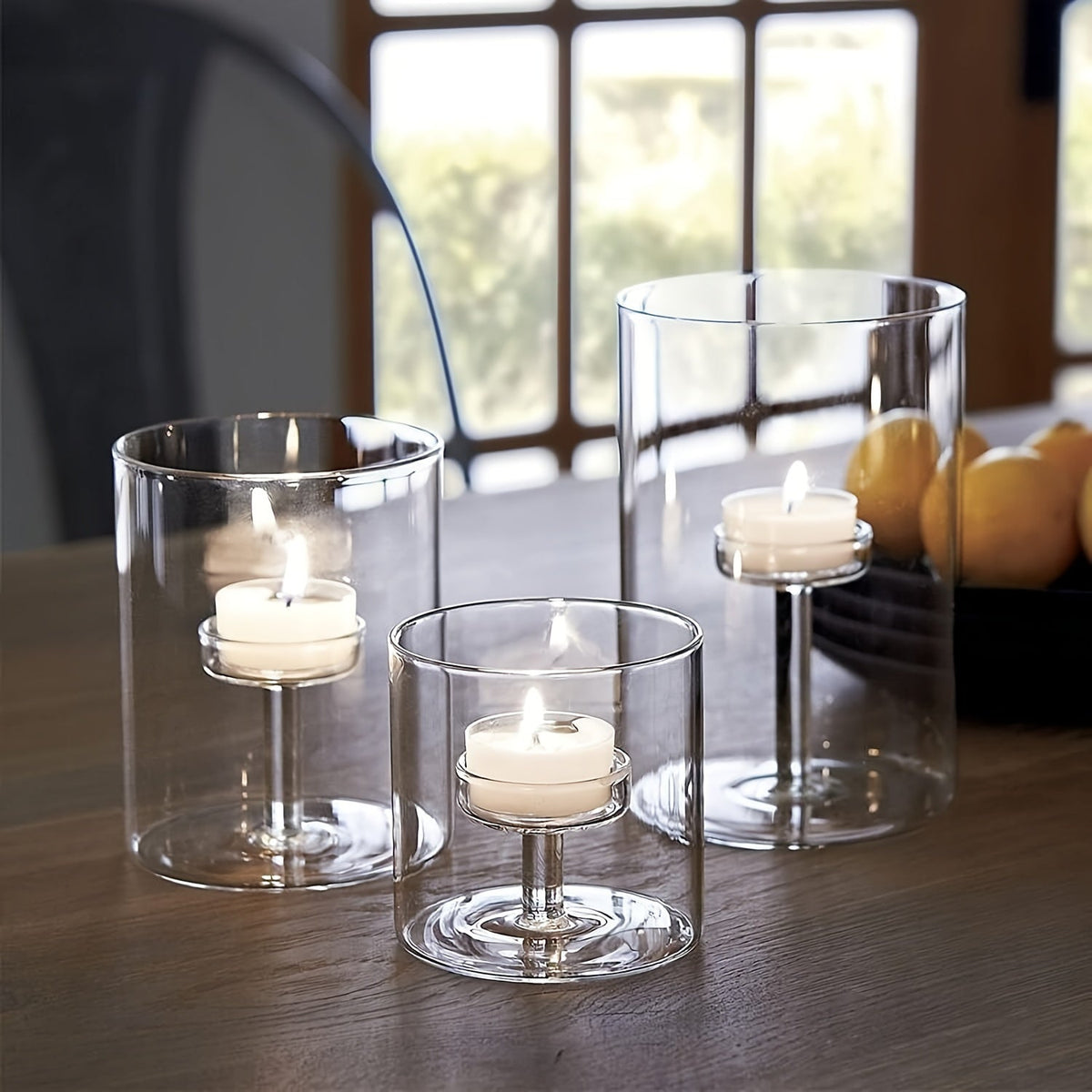Avtoit | PureLight - Trio of Transparent Candle Holders for Elegant Tables