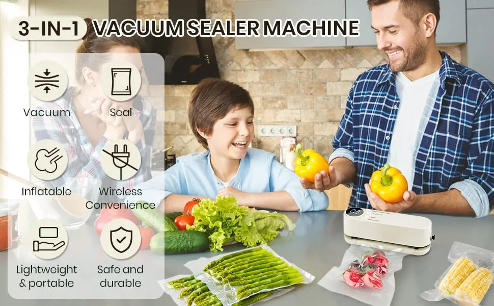 Avtoit | 3-in-1 cordless mini vacuum sealer – keep food fresh & more
