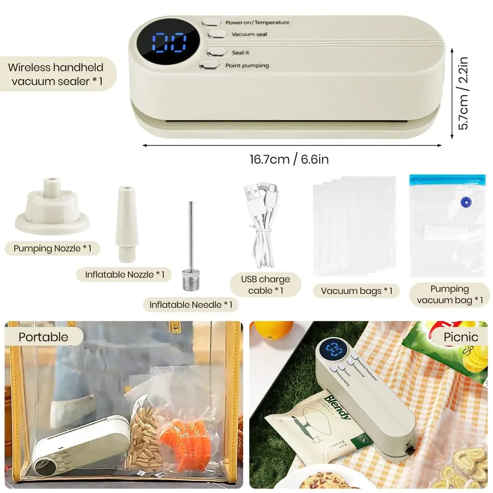 Avtoit | 3-in-1 cordless mini vacuum sealer – keep food fresh & more