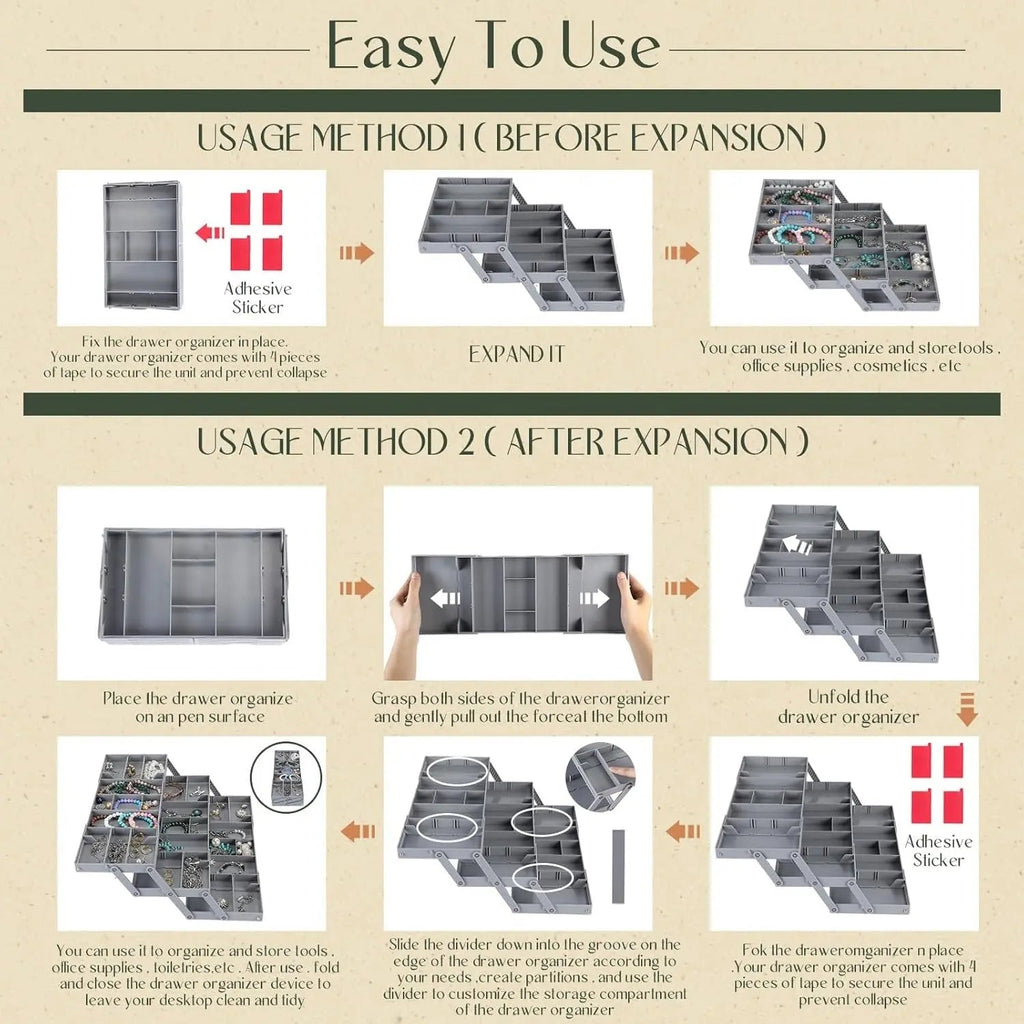 Avtoit | 3-tier Smart Drawer Organizer – Makes optimal use of storage space