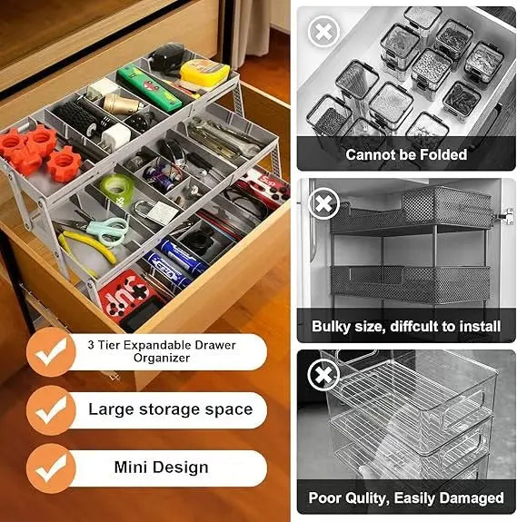 Avtoit | 3-tier Smart Drawer Organizer – Makes optimal use of storage space