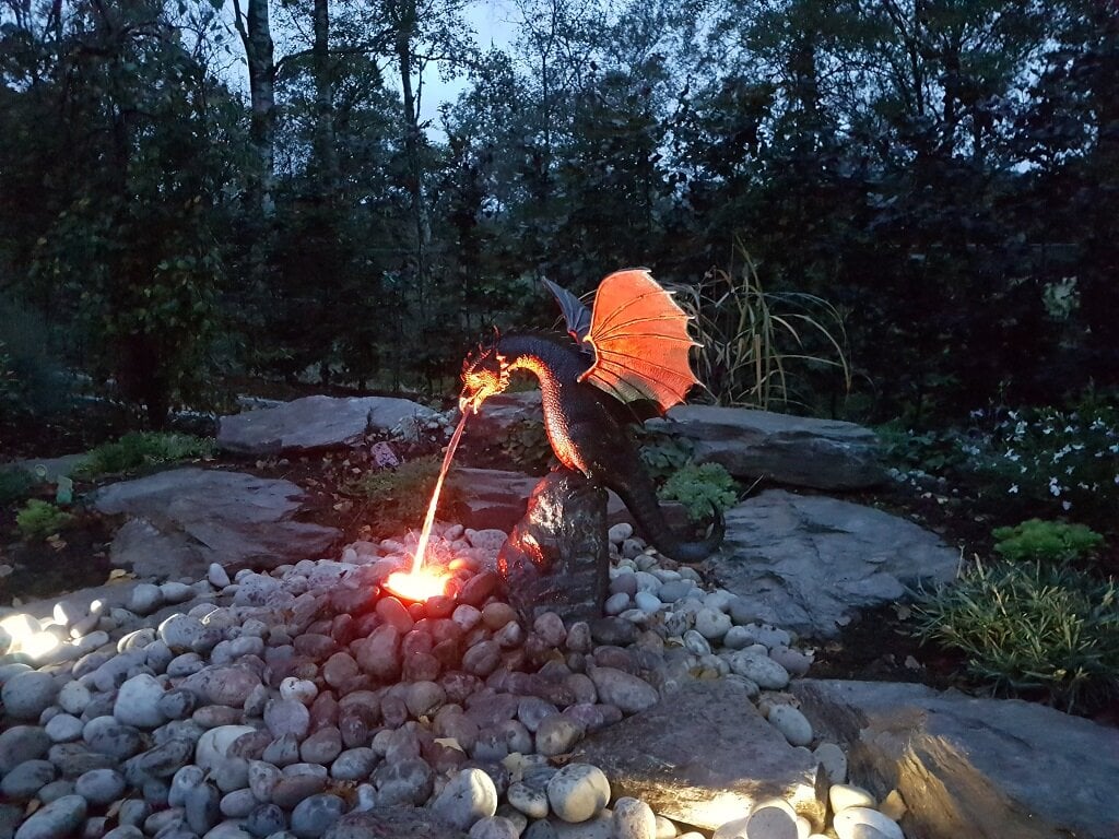 Avtoit | Precision Casting Fire-breathing Dragon Sculpture Waterscape