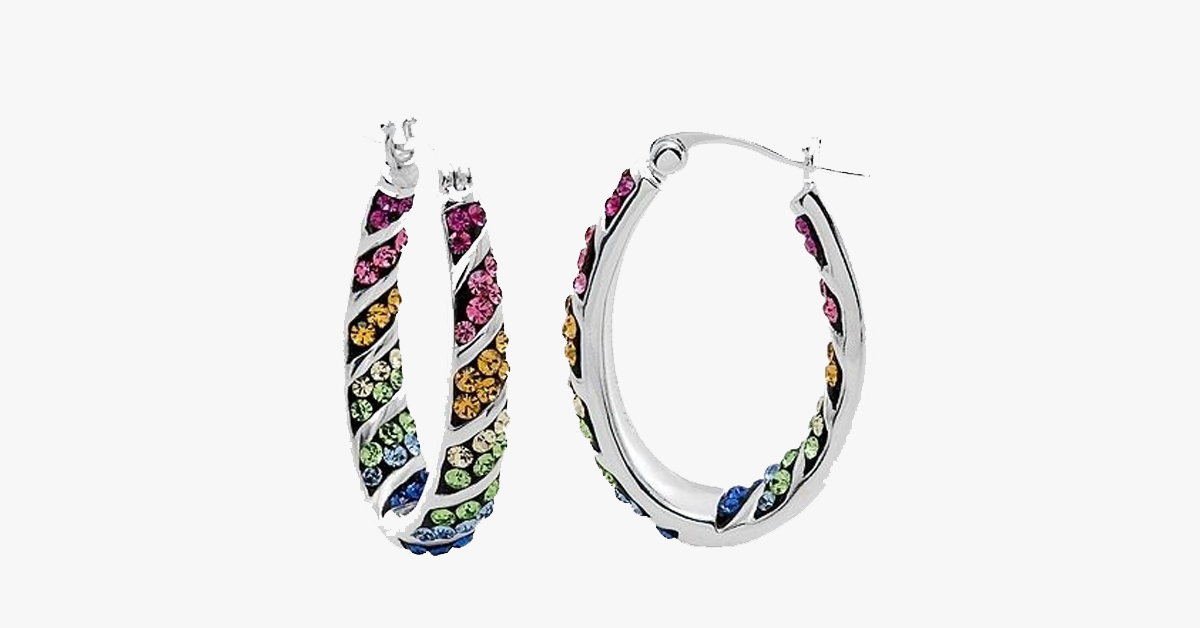 Avtoit | Rainbow Hoop Crystal Earrings