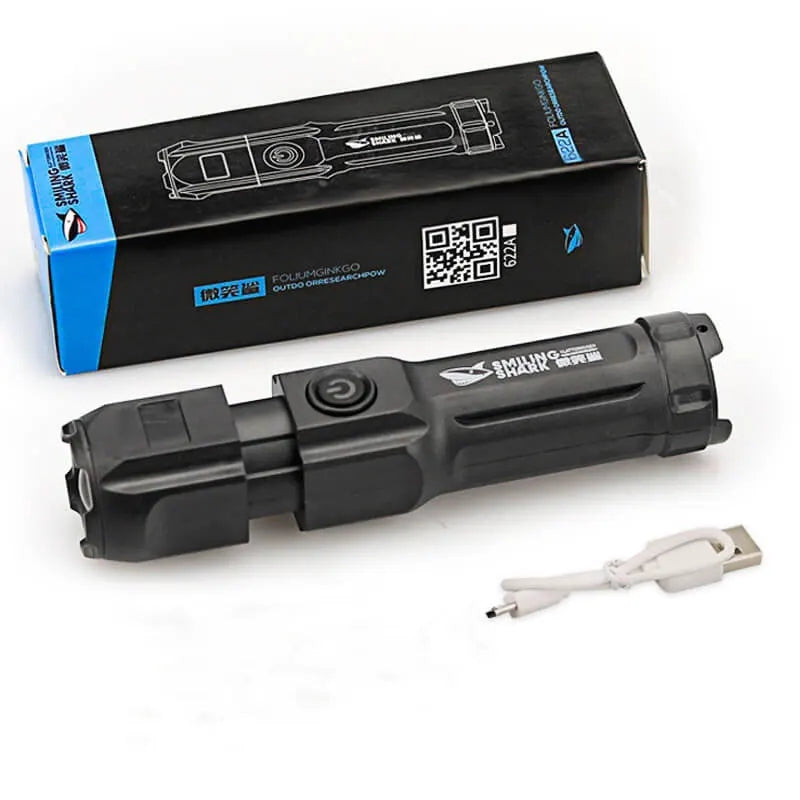Avtoit | High-Power LED Flashlight with Zoom Rechargeable USB Camping Lamp