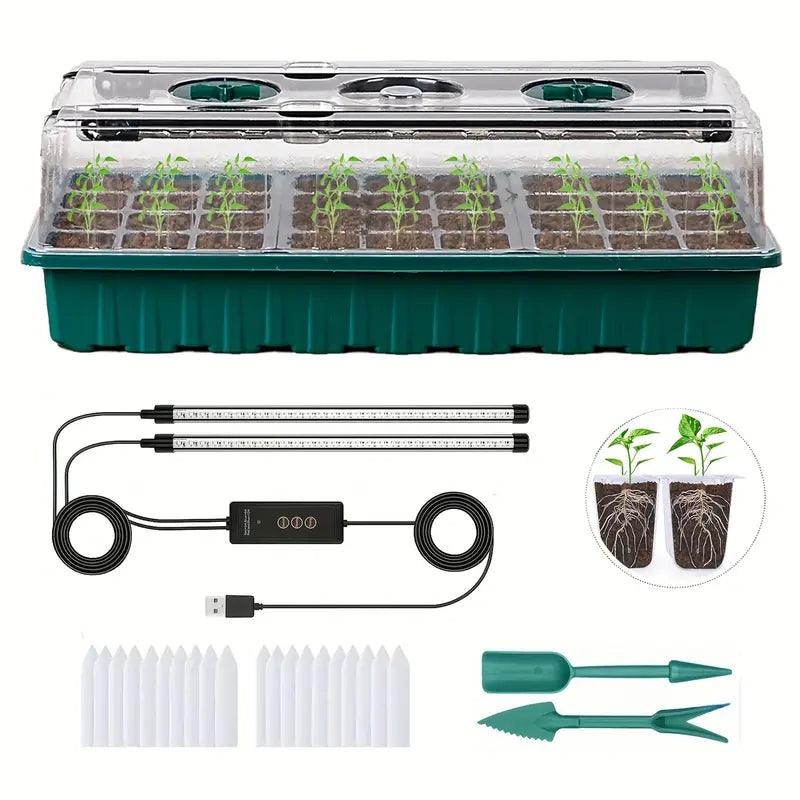 Avtoit | Indoor Seed Starter Kit with LED Grow Light & Adjustable Humidity Dome – 36-Cell Tray for Home Gardening
