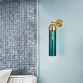 Avtoit | Modernist Tubular Wall Light Cream/Green Glass 1 Head Living Room Wall Lighting with Metal Arm